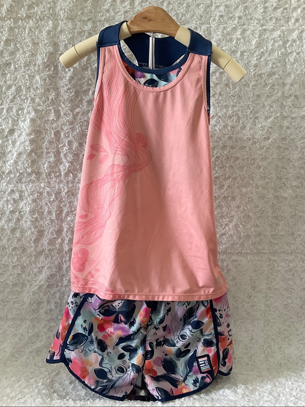 Girls Boutique Active Wear Built in sports bra and tumble shorts